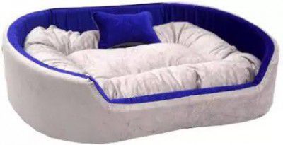 PetsKart Reversible Soft Velvet Sofa Shape Dog ,Cat Pet Bed, Comfortable,With Pillow XXL Pet Bed  (Grey)
