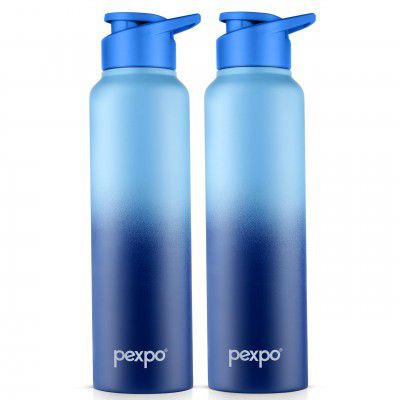 PEXPO Craft Pro 1000 ISI Certified Stainless Steel Sports Water Bottle with Sipper Cap - 950ml (Pack of 2)