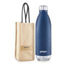 PEXPO Electro 24 Hrs Hot & Cold Vacuum Flask with Jute Bag | Stainless Steel Water Bottle - 1800ml Denim Blue...