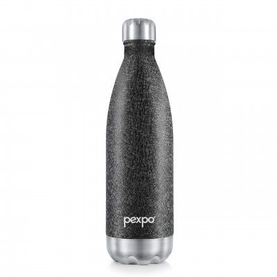 PEXPO Electro Hot & Cold ISI Certified Flask | Stainless Steel Water Bottle - 750ml Black | 2 Years Warranty 