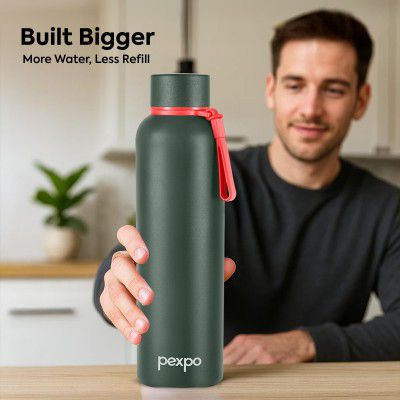 Pexpo Insulated Water Bottle 1 LTR, Stainless Steel Leak Proof Flask