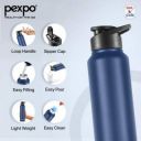 pexpo Sports and Hiking Stainless Steel Water Bottle (Pack of 1, Blue, Steel)...