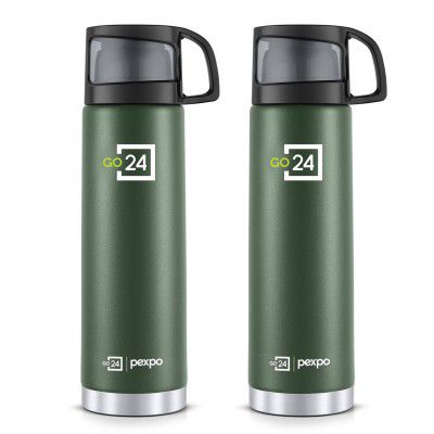 Pexpo Stainless Steel Water Bottle 1 LTR (Pack of 2)