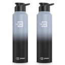 PEXPO Water Bottle 1 ltr Go24 Stainless Steel Bottle with Sipper Cap (Pack of 2) | Craft Pro 950ml ...