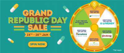 Pharmeasy Grand Republic day sale: Spin and Win Extra Discount & coupons