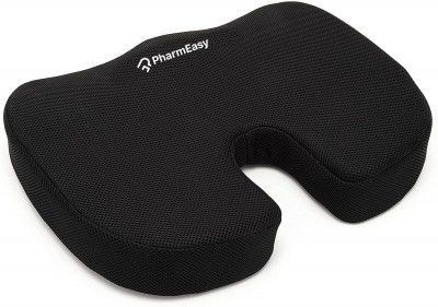 PharmEasy Orthopedic Coccyx Seat Cushion | Tailbone, Lower Back & Hemorrhoids Pain Relief Cushions for Sciatica