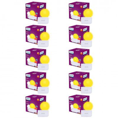 PHILIPS 0.5W LED Bulb Yellow | Joy Vision Plug-and-Play LED Night Lamp | Pack of 10