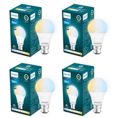 PHILIPS 10 w LED Bulb|3 Colors in 1 LED Bulb|Tunable White, Pack of 4