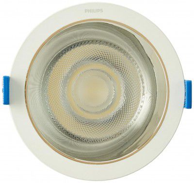 PHILIPS 12 Watt Chrome Reflector LED Ceiling COB Round Spot Light with Focused Beam | Cut Out: 102mm | Cool Day Light, Pack of 1 (Deco Bright)