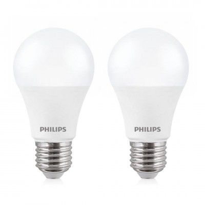 PHILIPS 12-Watts LED Bulb E27 Base (Crystal White, Pack of 2)