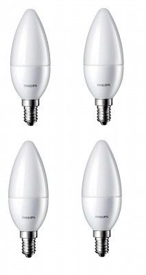 PHILIPS 2.7-Watt 250-lumen Frosted Candle E14 Base (Cool White, Pack of 4)