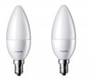 PHILIPS 2.7-Watt 250-lumen Frosted Candle E14 Base (Cool White, Pack of 2) - Floor lamps...