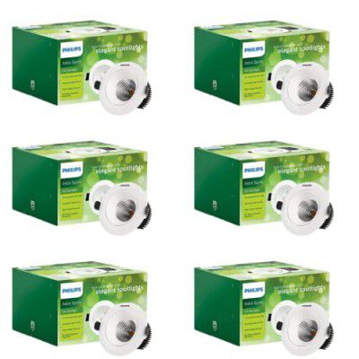 Philips 3W Astra Spot Tilt Cool White Recessed Ceiling Lamp (Pack of 6)