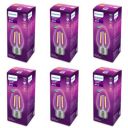 Philips 4-Watt 400-lumen Clear Candle E27 Base (Warm White, Pack of 6) - Decorative, Ambience for Chandeliers, Wall lights, Desk lamps, Floor lamps...