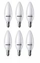 Philips 4-Watt 400-lumen Frosted Candle E14 Base (Cool White, Pack of 6)...