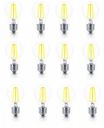 PHILIPS 4-watt E27 A60 LED Glass Filament Bulb | Warm White/Golden Yellow, Pack of 12...