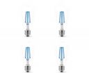 Philips 4-watt E27 ST64 LED Glass Amber Filament Bulb | Decorative LED Bulb | Blue, Pack of 4...