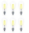 Philips 4-watt E27 ST64 LED Glass Filament Bulb | Decorative LED Bulb for Home Decoration | Warm White/Golden Yellow, Pack of 6...