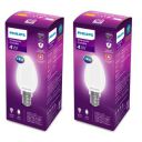 PHILIPS 4-watt Filament Candle LED Bulb | Diffused Candle Bulb Home & Decoration | Bulb Base: E14, Cool White | Pack of 2...