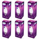 PHILIPS 4-watt Filament Candle LED Bulb | Diffused Candle Bulb For Home & Decoration | Bulb Base: E14, Cool White | Pack of 6...