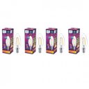 Philips 4-watt Filament Candle LED Bulb | Filament Candle Bulb Home & Decoration|Bulb Base: E14, Color: Warm White|Pack of 4...