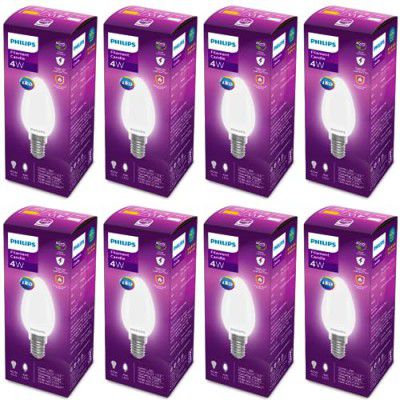 PHILIPS 4-watt Filament Candle LED Bulb | Pack of 8