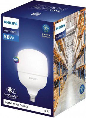 PHILIPS 50 W Eye Safety Compliance Mushroom B22 LED Bulb (White)