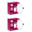PHILIPS 5W Round AP Plus UltraGlow LED DL Recessed LED Panel Ceiling Light (Pack of 2,Warm White)...