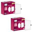 PHILIPS 5W Square AP Plus UltraGlow LED DL Recessed LED Panel Ceiling Light (Pack of 2,Warm White)...