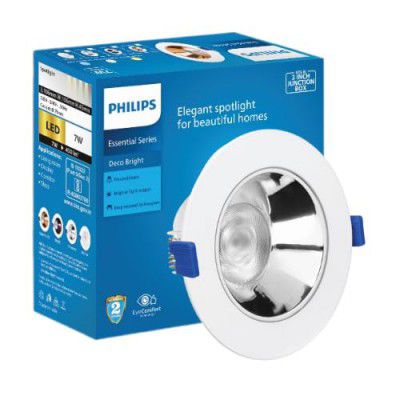 PHILIPS 7-Watt JB Chrome LED Spot Light | DecoBright LED Spot Light With 3 inch Cut-out For Home & Decoration | Colour : Cool Day Light
