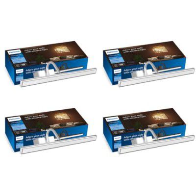 PHILIPS 7-Watts Moonglade Silver Picture Light | Picture Light For Display | Warm White | Pack of 4