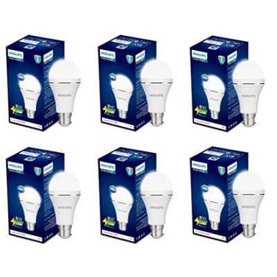Philips 8W Emergency Bulb | Rechargeable Emergency Bulb for Power Cuts | Backup : Upto 4hrs, Cool Day Light,Pack of 6