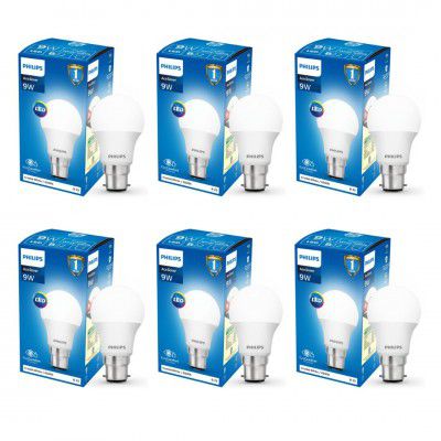 PHILIPS 9W B22 LED White Bulb, Pack of 6
