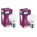Philips Ace Saver 5-watt B22 LED Bulb | Crystal White | Pack of 2...