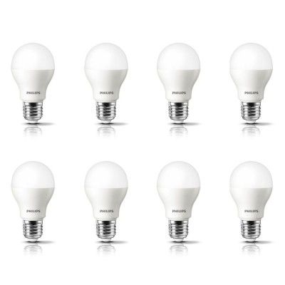 Philips Ace Saver Base E27 7-Watt LED Bulb (Pack of 8, Cool Day Light)