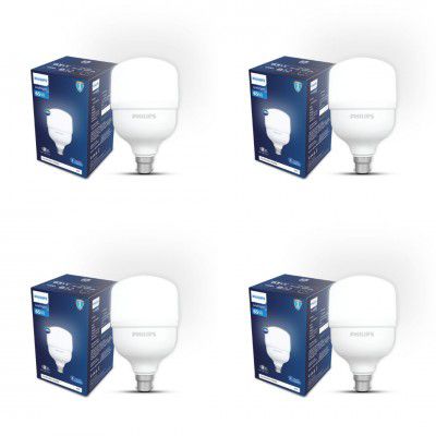 Philips AceBright 65W LED Bulb | 5200 Lumens High Brightness | B22 Base | Cool DayLight, Pack of 4