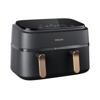 PHILIPS Air Fryer NA352/00 with Rapid Air Technology, 9L capacity, Dual basket (6L & 3L), Extra Large