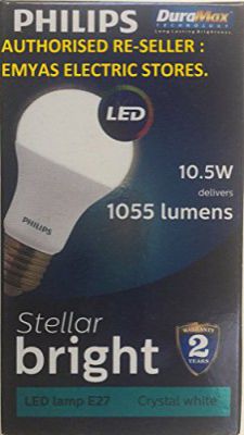 Philips Base E27 10.5-Watt LED Bulb (Pack of 4, Cool Day Light)