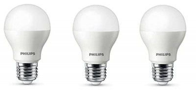 Philips Base E27 7-Watt LED bulb (Crystal White,Pack of 3)