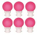 PHILIPS Deco Mini 0.5-Watt B22 Base LED Bulb (Pink, Pack of 6)...