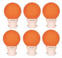 PHILIPS Deco Mini 0.5-Watt Base LED Bulb (Orange) - Pack of 6...