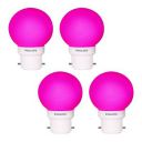 Philips Deco Mini Base B22 0.5-Watt LED Bulb (Pack of 4, Pink)...