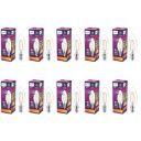 PHILIPS E14 Clear Candle 400-Lumen Decorative Wall Lights (4W, Warm White, Pack of 10)...