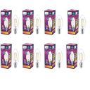 Philips E14 Clear Candle 400-Lumen Decorative Wall Lights (4W, Pack of 8, Warm White)...