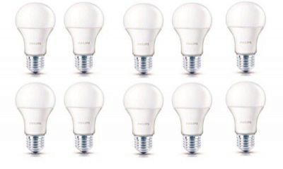 PHILIPS E27 7-Watt LED Bulbs WW (Pack of 10, Warm White)