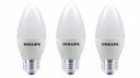 Philips E27 Candle Frosted 400-Lumen Decorative Wall Lights (4W, Pack of 3, Warm White)...