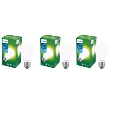 PHILIPS Full Glow Energy Saver Filament Glass E27 LED Bulb | 9-watt, 825 Lumen Full Glow Frosted Diffused LED Bulb, Cool Daylight, Pack of 3