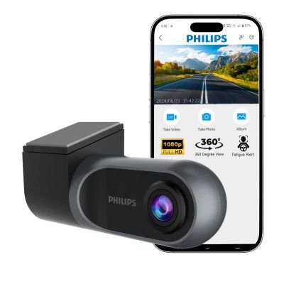 Philips GoSure 3001 Car Dash Camera | 2MP Full HD 1080p | 360° Rotatable