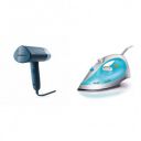 PHILIPS Handheld Garment Steamer STH3000/20 - Compact & Foldable, Convenient Vertical Steaming, 1000 Wat & Philips Steam Iron GC1011/01 with 1200 Watts power, up to 15 g/min of steam...