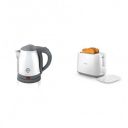 Philips HD 9363/02 1.2 L Kettle with 25% thicker body for longer life, triple safe auto cut off & Philips Daily Collection HD2582/00 830-Watt 2-Slice Pop-up Toaster (White)...